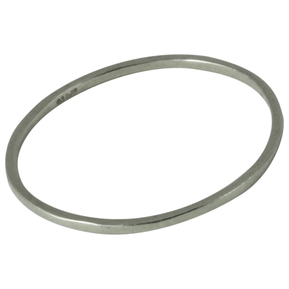 14kt White Gold Thin Band Ring 1mm