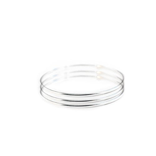 Sterling Silver Skinny Bangle Bracelet Set of 3