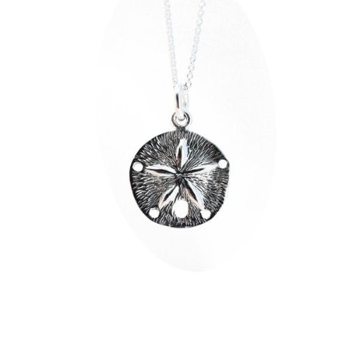 Sterling Silver Sand Dollar Charm Necklace 18 inch - 24 inch