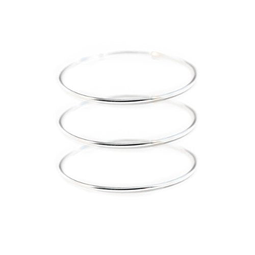 Sterling Silver Skinny Bangle Bracelet Set of 3