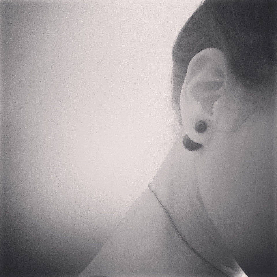 Blackened Double-Sided Earrings Sterling Silver Post