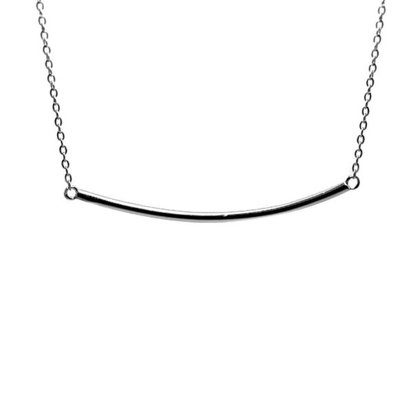 Sterling Silver Plain Bar Necklace