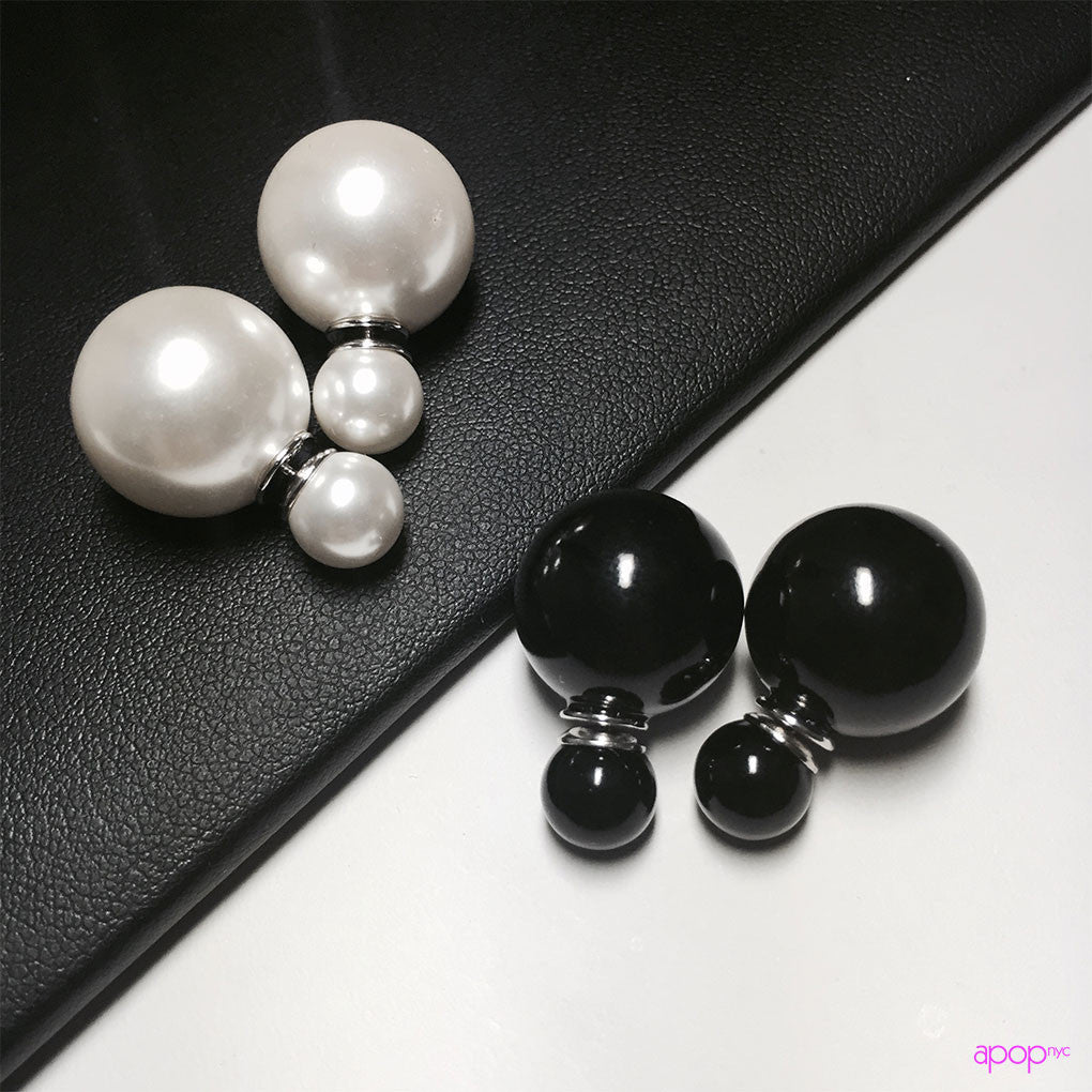 Blackened Double-Sided Earrings Sterling Silver Post