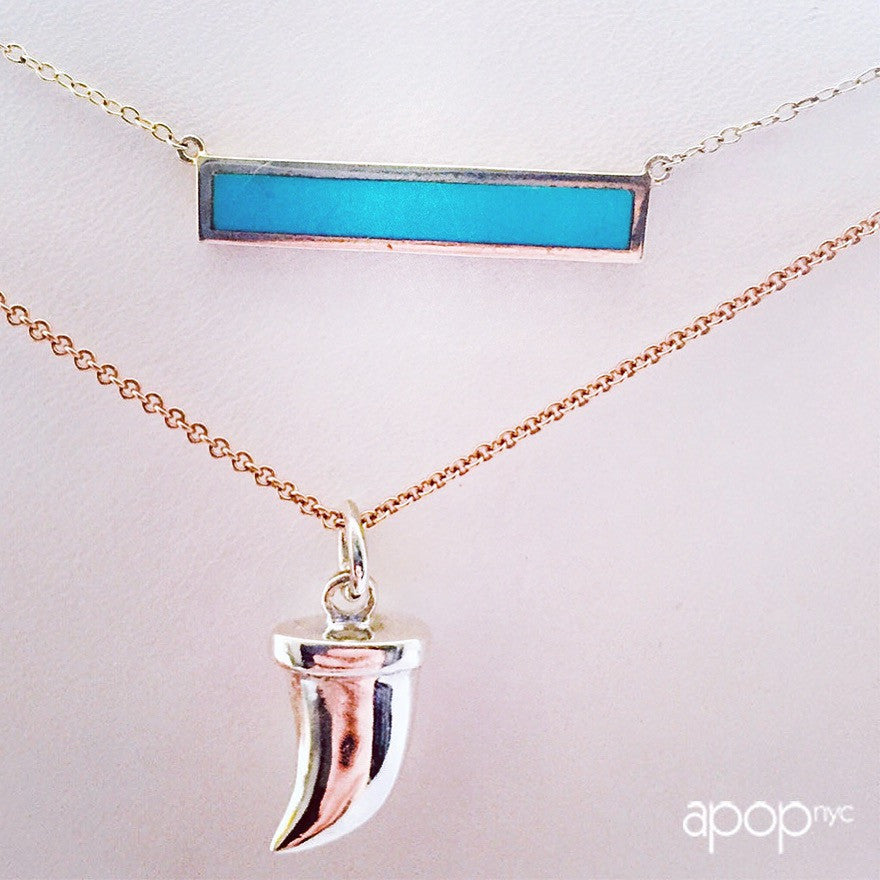 "Saber' Sterling Silver Tooth Pendant Necklace
