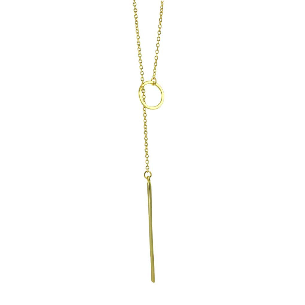 Sterling Circle Choker Lariat Necklace