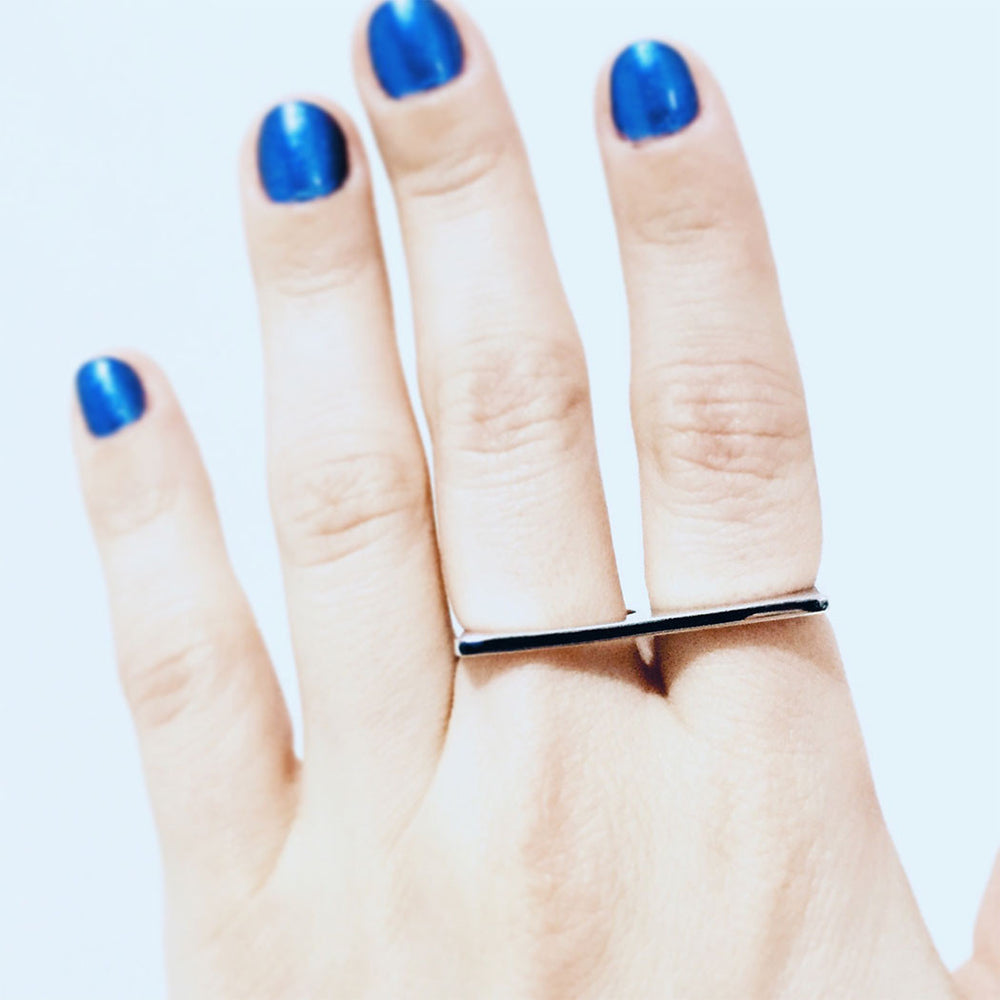 Sterling Silver Two Finger Bar Ring