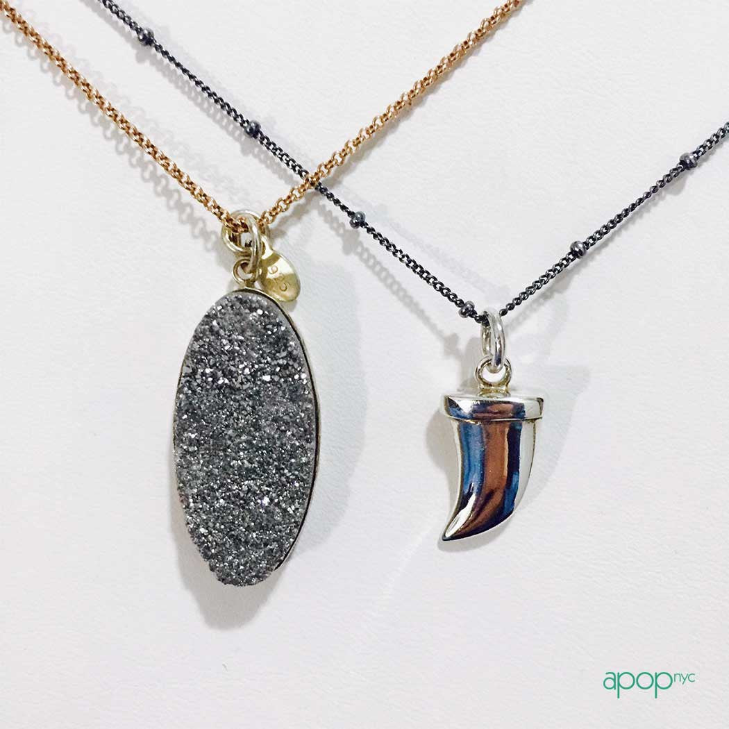 "Saber' Sterling Silver Tooth Pendant Necklace