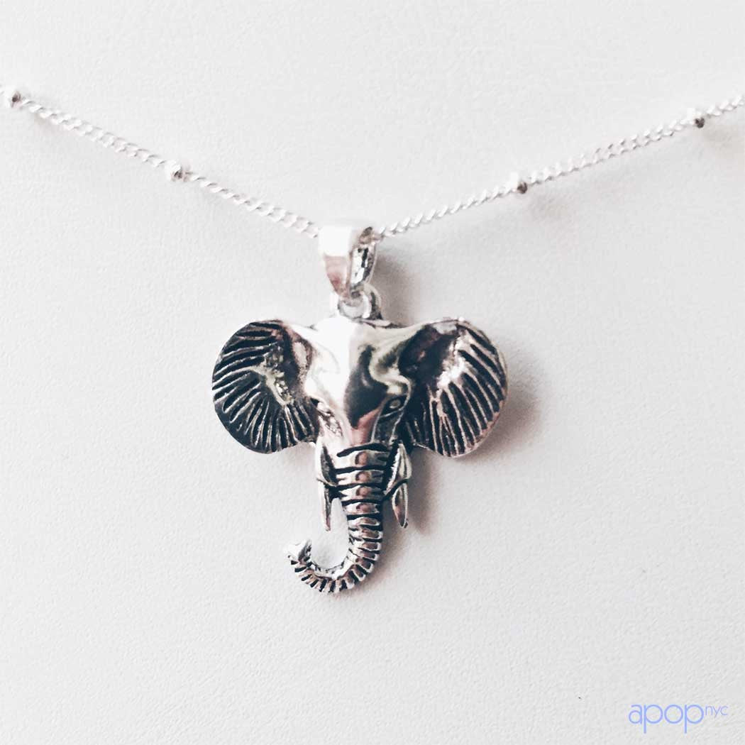 Sterling Silver Elephant Pendant Necklace