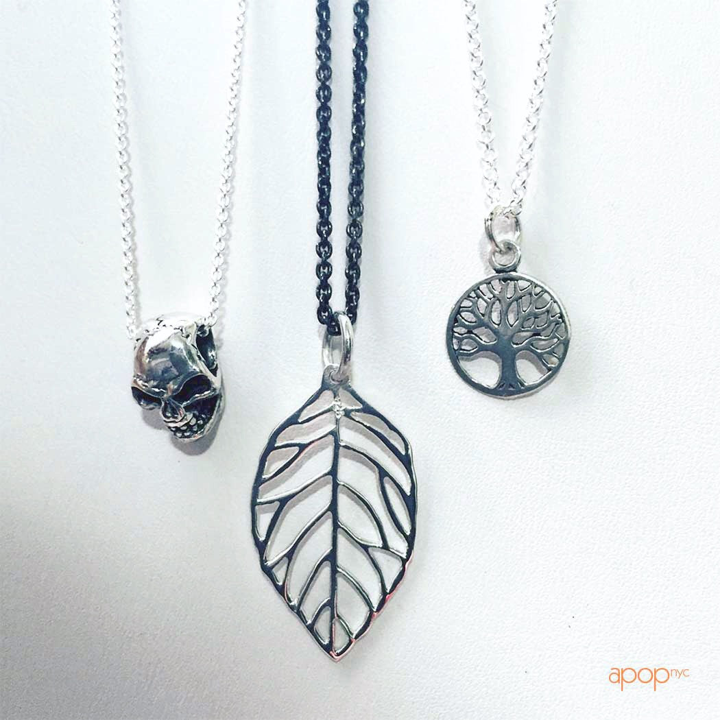 Sterling Silver Mini Skull Pendant Necklace