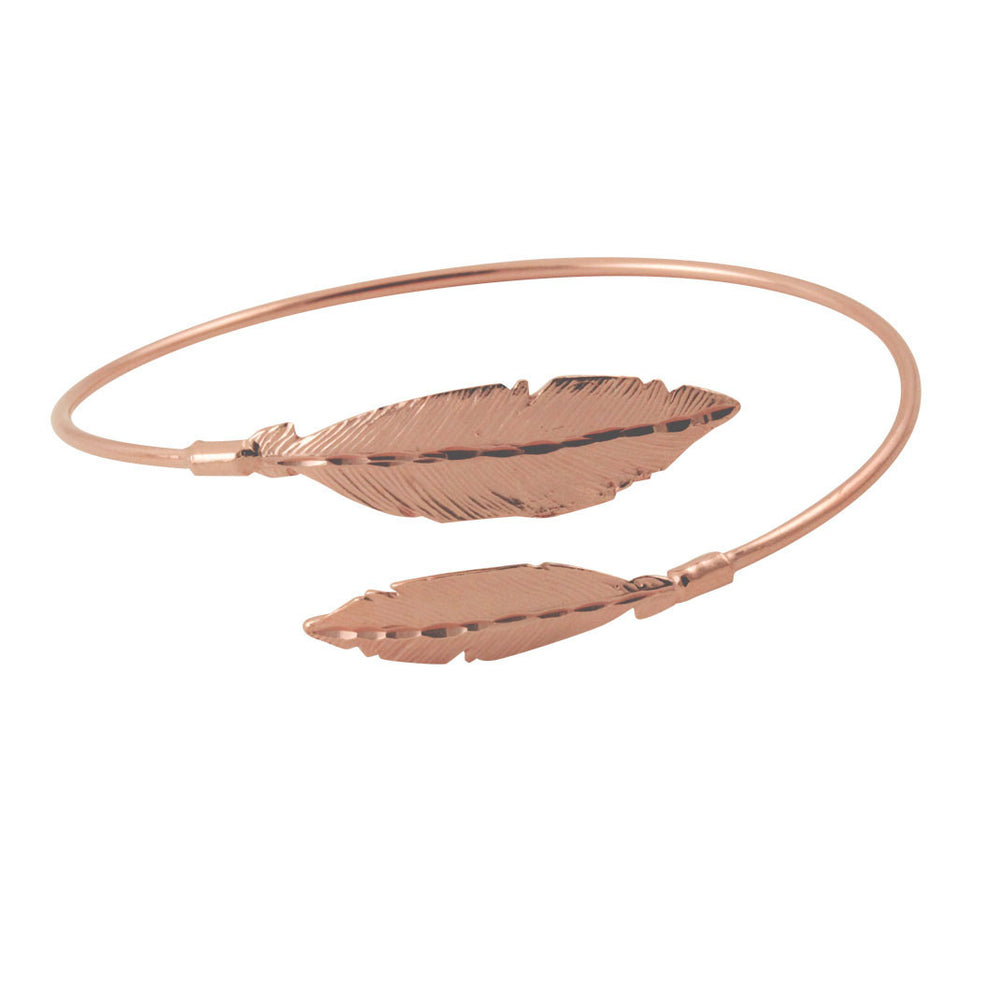 Rosy Feather Bangle Bracelet