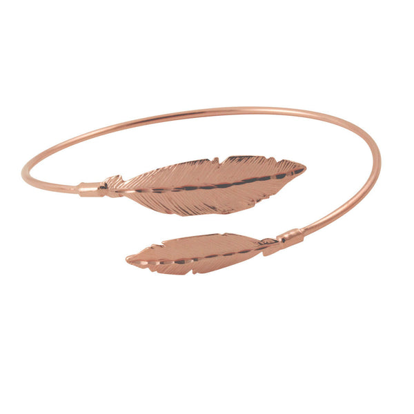 Rosy Feather Bangle Bracelet