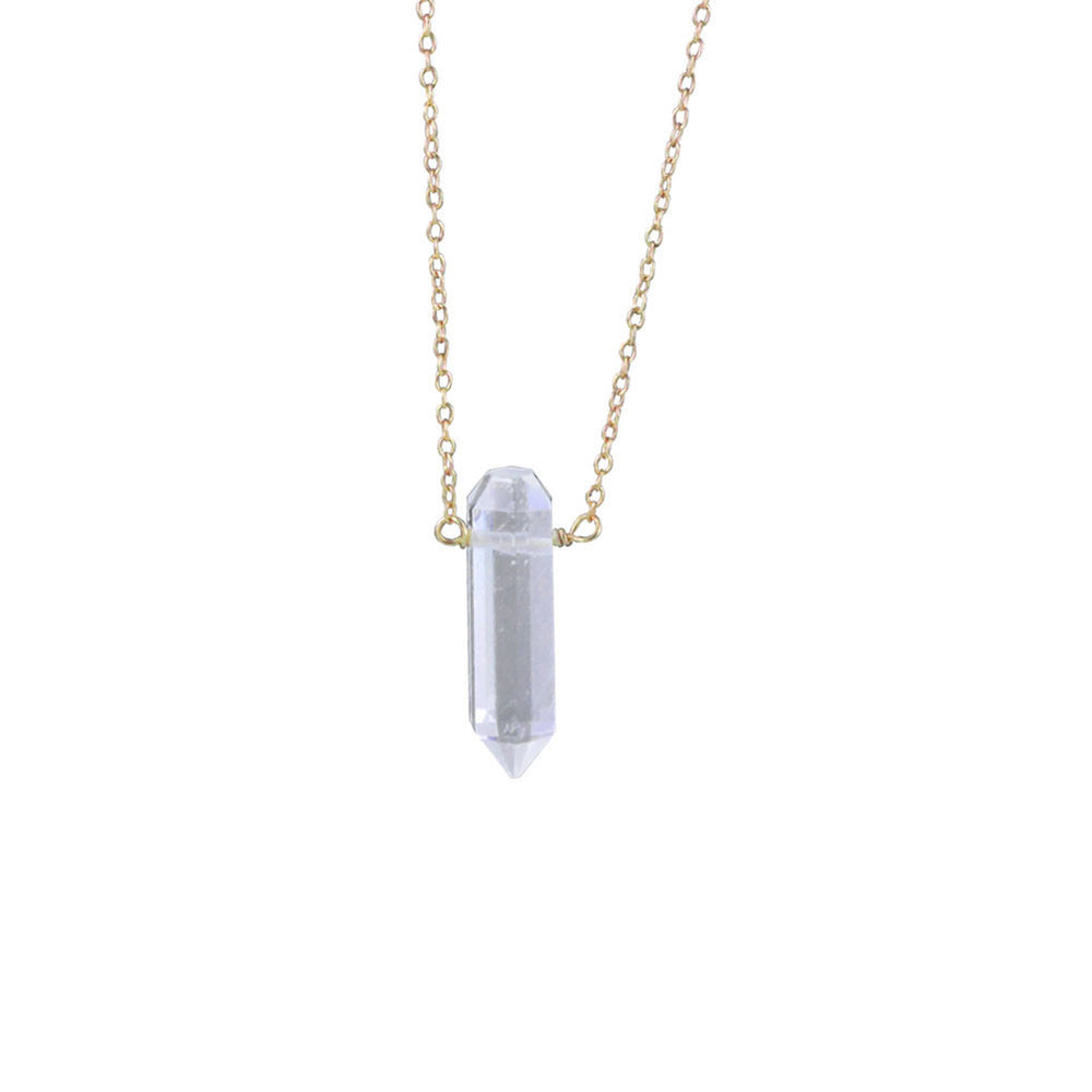 Gold-Dipped Krystal Spike Pendant Necklace