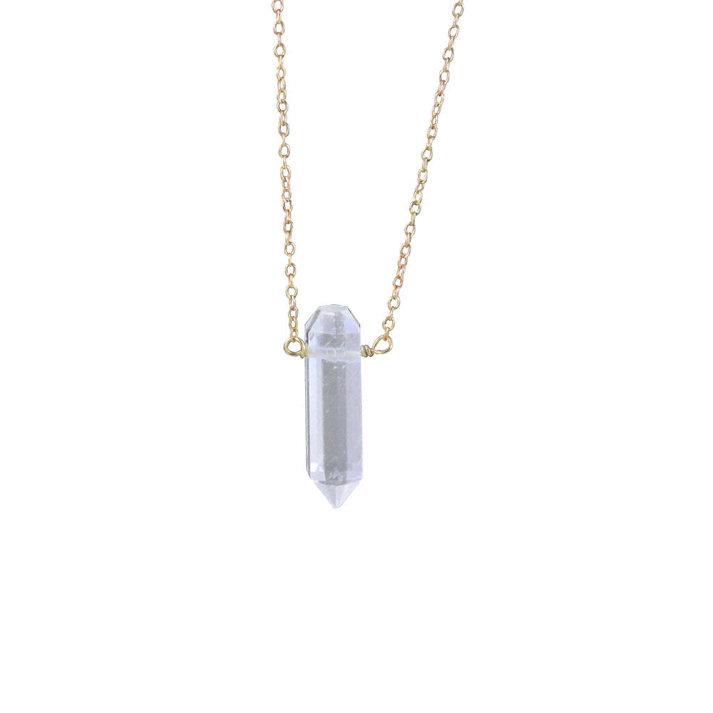 Gold-Dipped Krystal Spike Pendant Necklace
