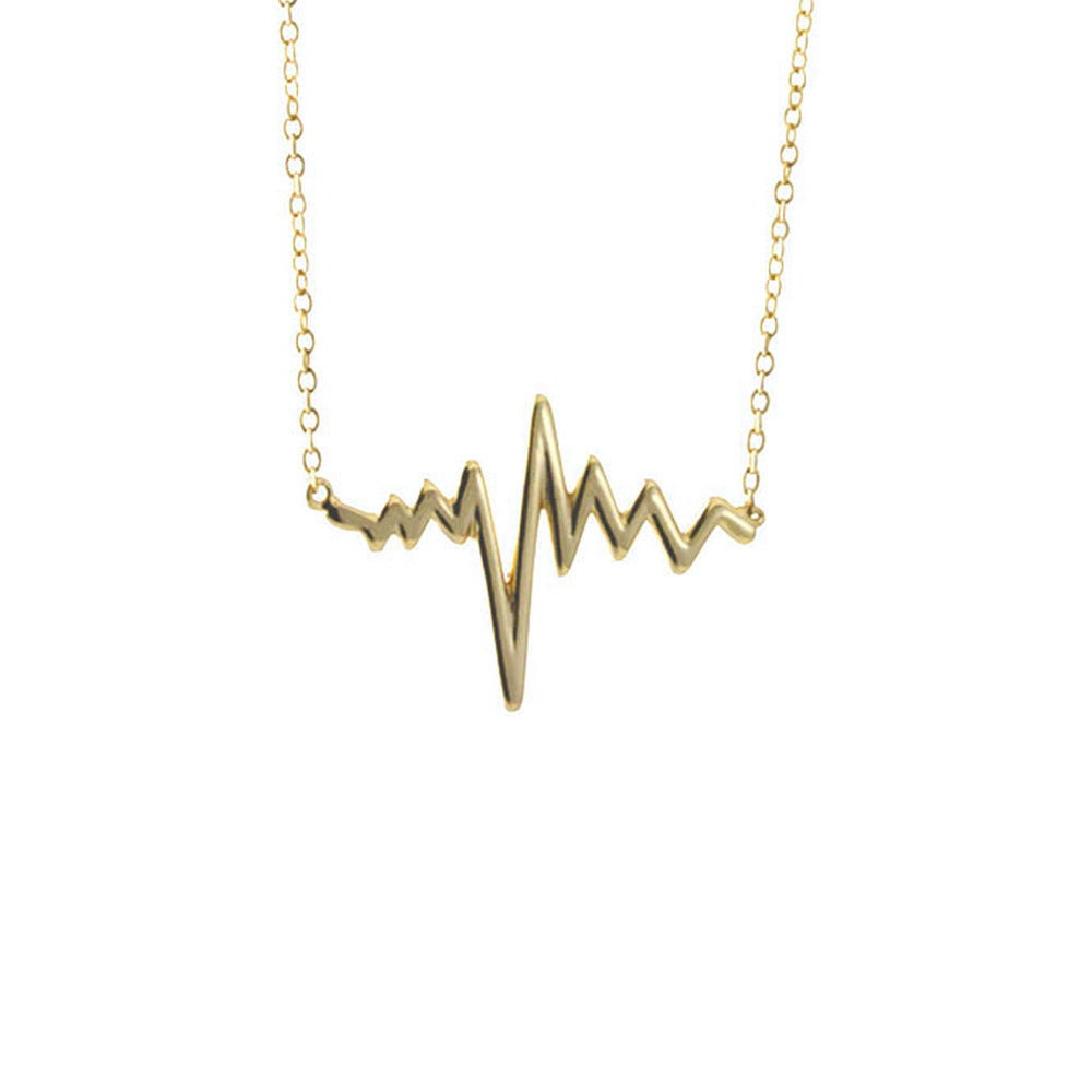 Gold-Dipped "Heartbeat" Necklace 17 inch