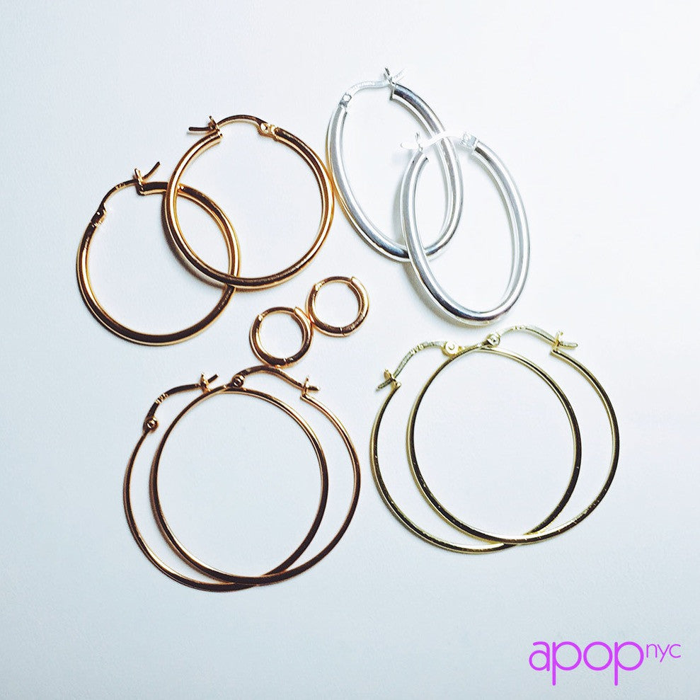 Rose Gold-Dipped "Huggie" Round Mini Hoop Earrings Plain