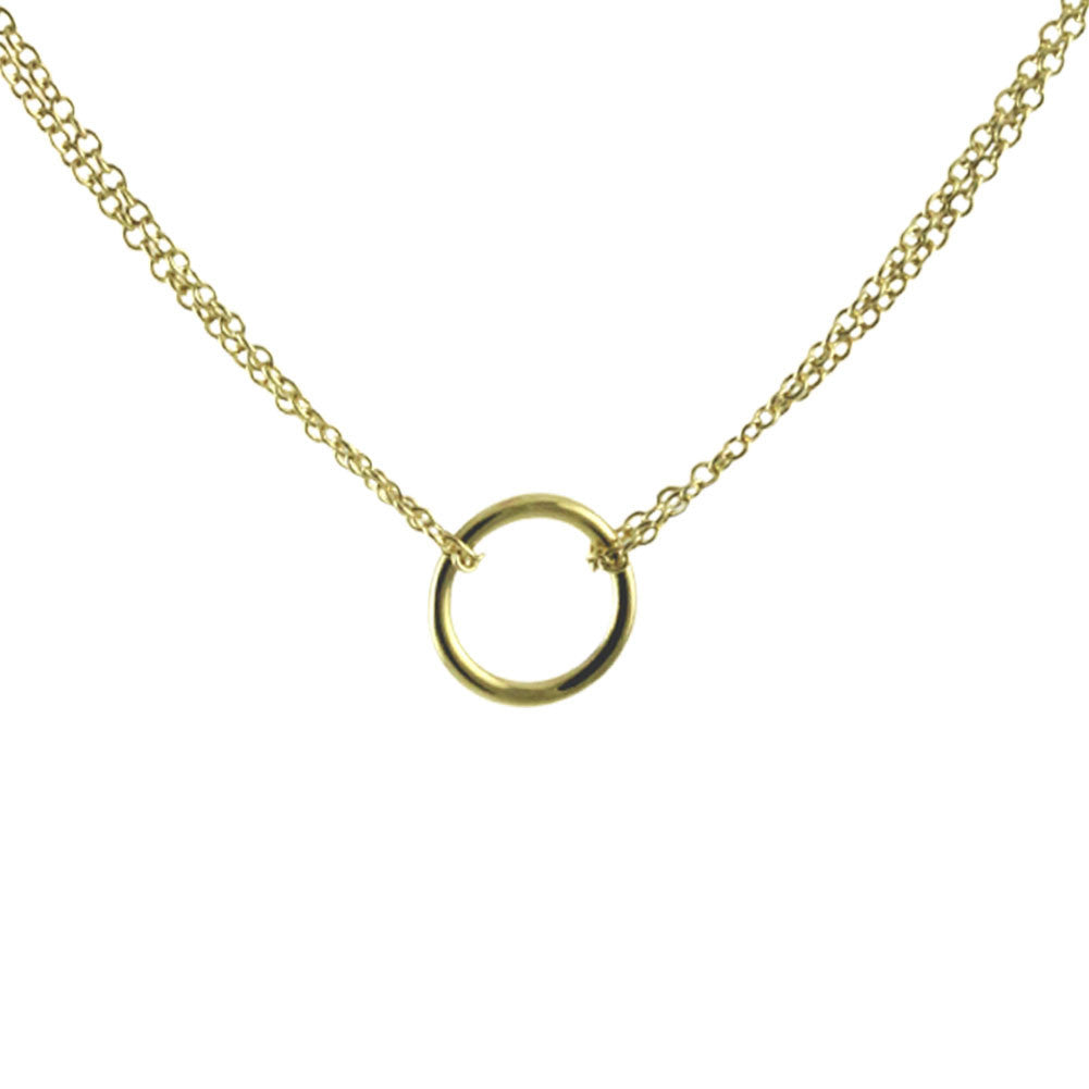 "Everlasting" Gold-Dipped Circle Pendant Necklace