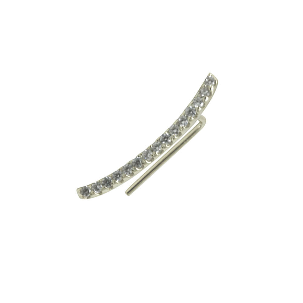 Sterling Silver CZ Ear Pin Earring Climber