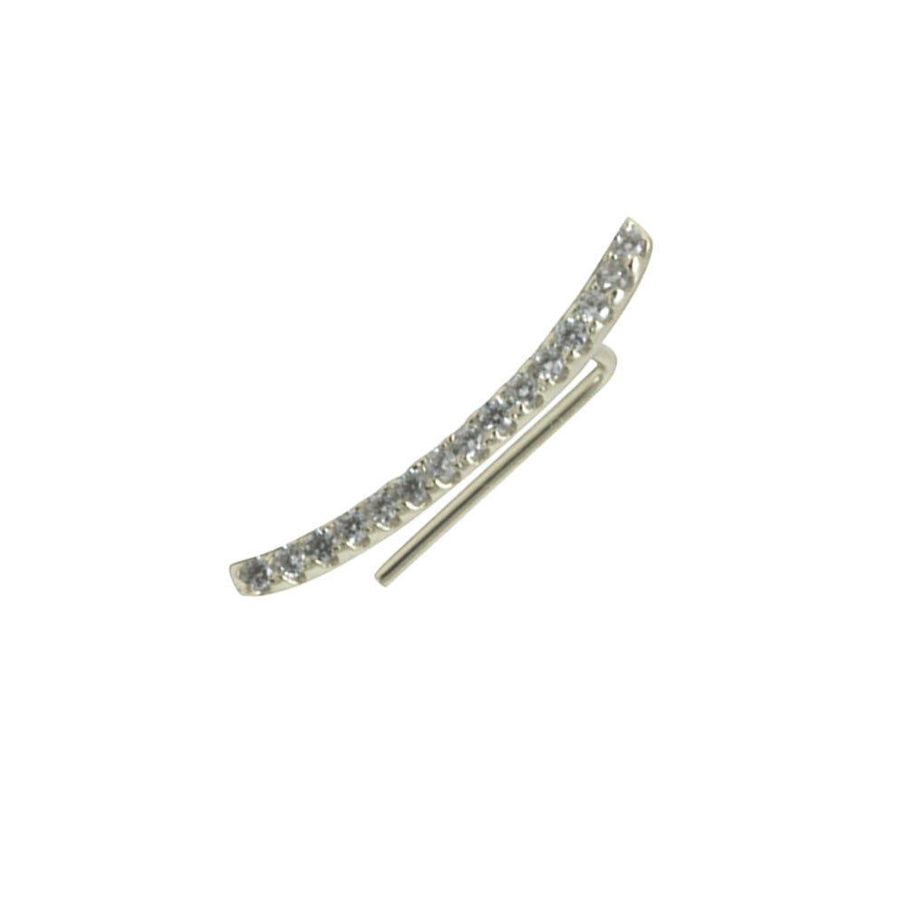 Sterling Silver CZ Ear Pin Earring Climber
