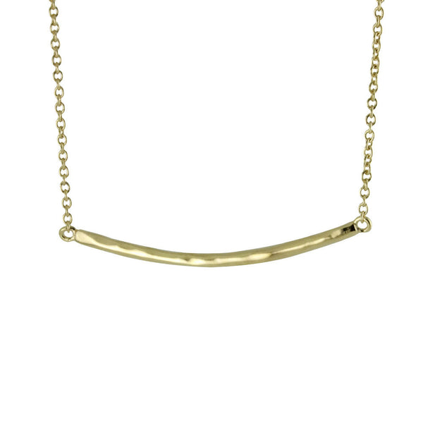 Gold-Dipped Hammered Bar Necklace