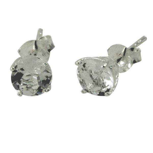 Sterling White Topaz Stud Earrings
