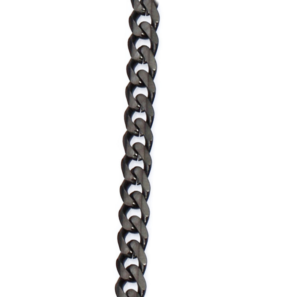 Unisex Black Cuban Curb Chain Necklace 30 inch Stainless Steel