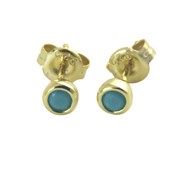 Rosy Mini Blue Stud Earrings