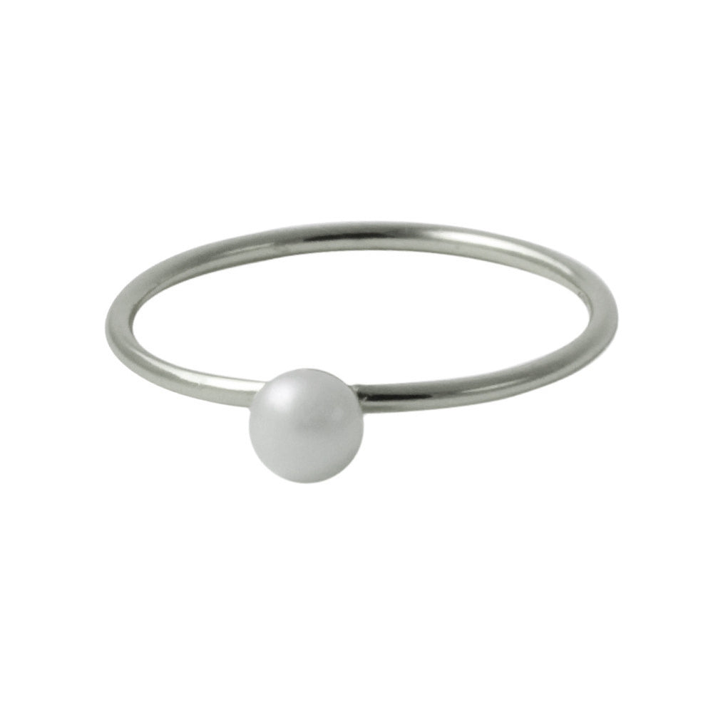 "Frosty" Sterling Silver Mini Pearl Ring