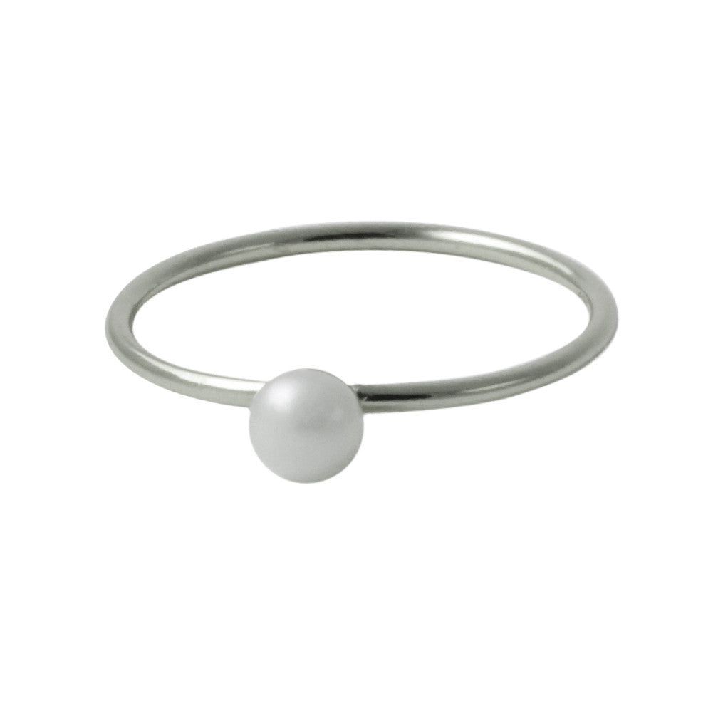 "Frosty" Sterling Silver Mini Pearl Ring