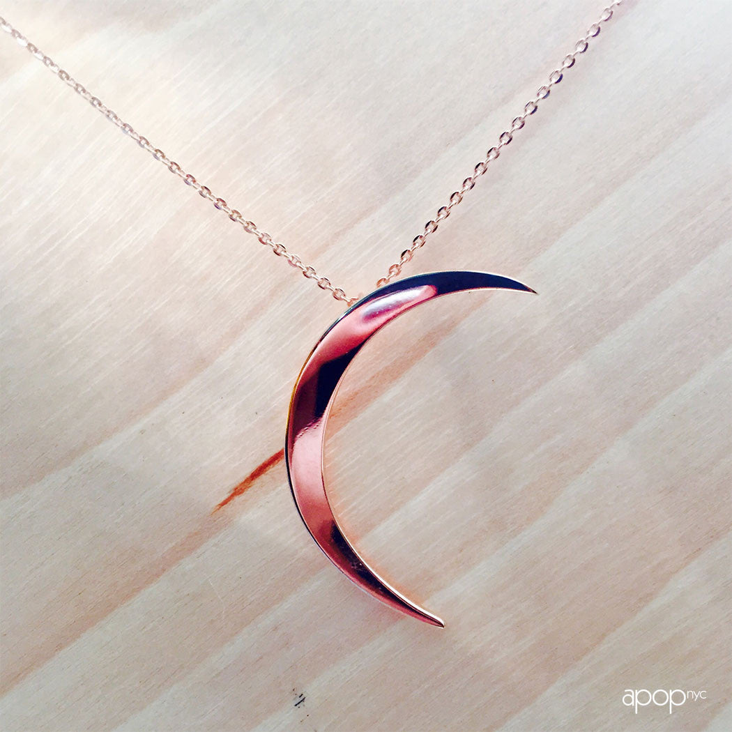 Gold-Dipped "Moody Lunette" Moon Necklace