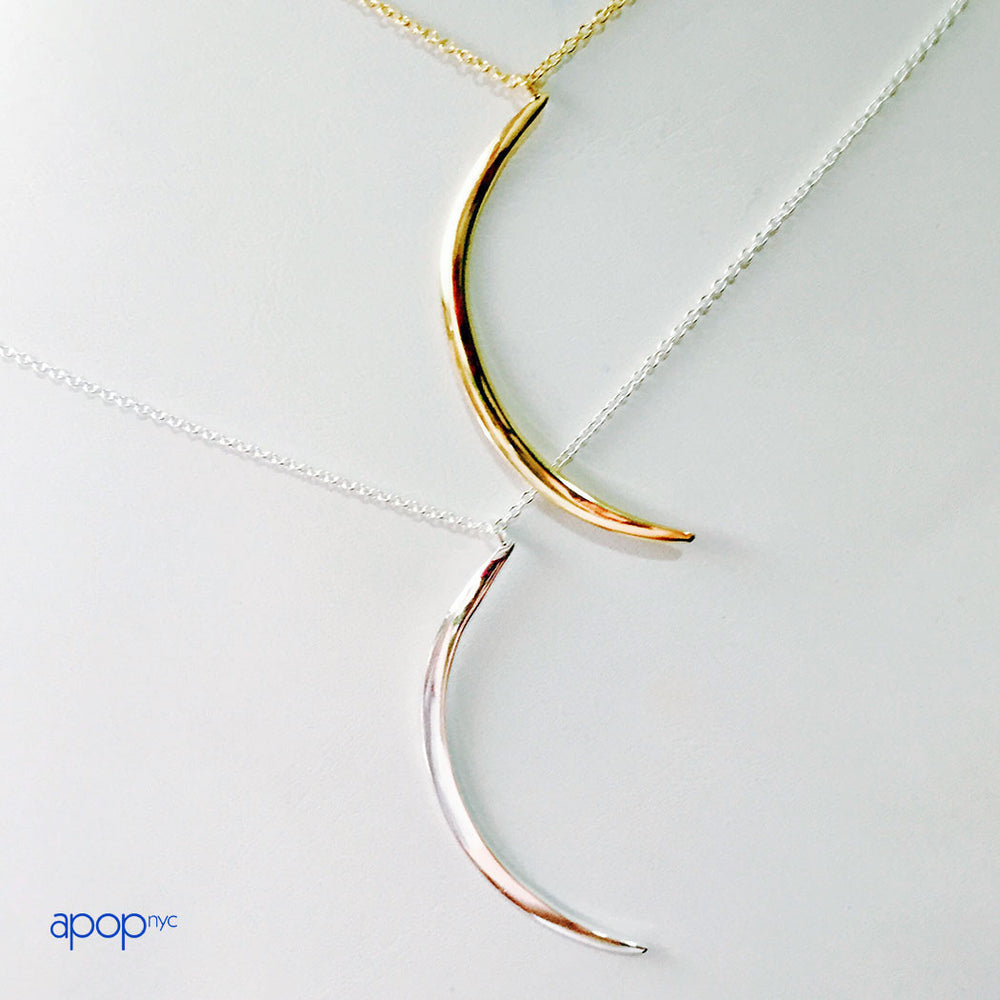 Gold-Dipped "Moody Lunette" Moon Necklace