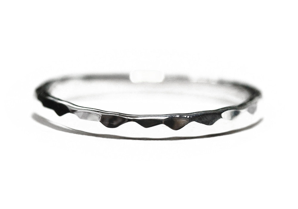 "Disko" Sterling Silver Thin Band Ring