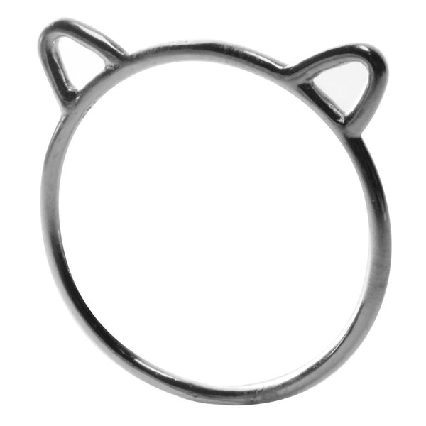 Sterling Silver Bear The Kitty Cat Midi Ring