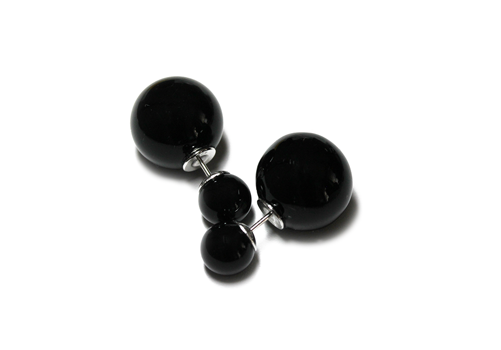 Blackened Double-Sided Earrings Sterling Silver Post
