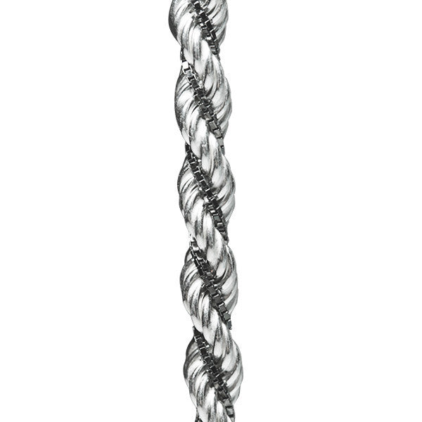 Two-Tone Sterling & Black Rope Chain Necklace