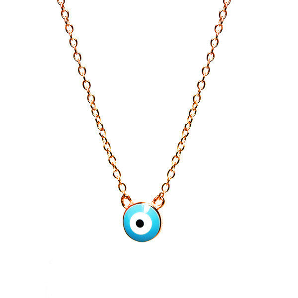 Rosy Blue Eye Necklace
