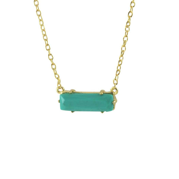 Gold-Dipped Turkoise Slice Necklace