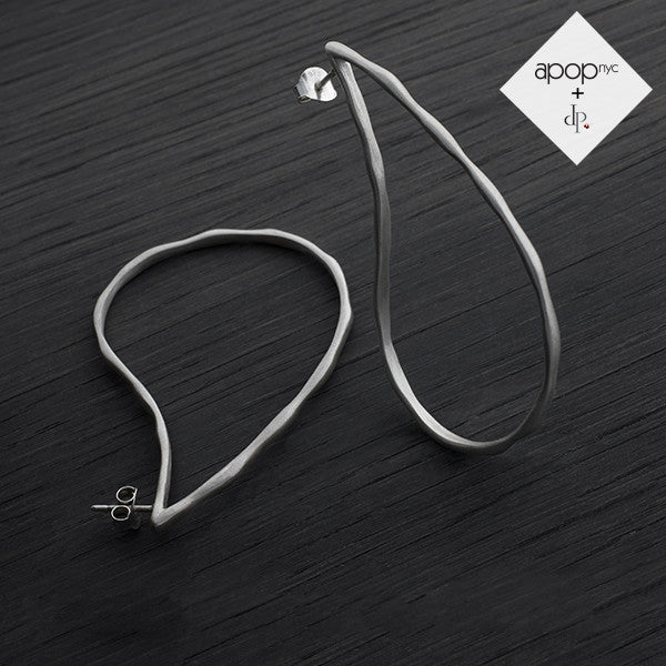 Daphne P. Hammered Matte Gold Vermeil Teardrop Hoop Earrings