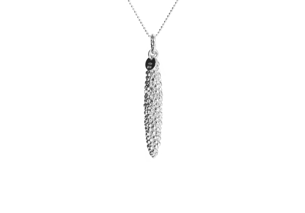 "Galaxy Cluster" Oxidized Silver Pendant Necklace 32 inch