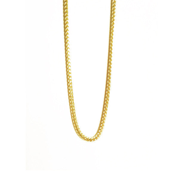 Thin Gold Vermeil Franco Chain Layering Necklace 30 inch Unisex