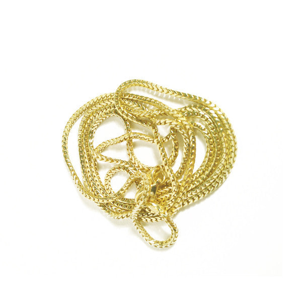 Thin Gold Vermeil Franco Chain Layering Necklace 30 inch Unisex