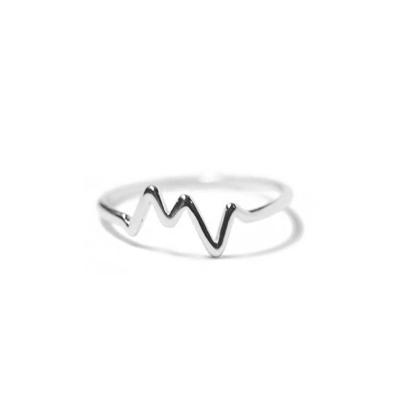 Sterling Silver HeartBeat Ring "Electric"