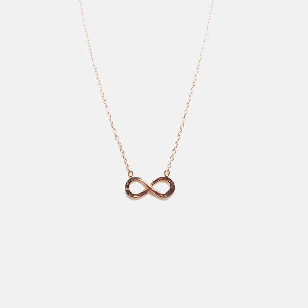 Rosy Infinity Pendant Necklace 16 inch