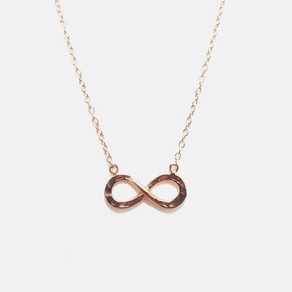 Rosy Infinity Pendant Necklace 16 inch