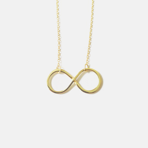 Gold-Dipped Infinity Necklace 16-17 inch - 1 inch Charm