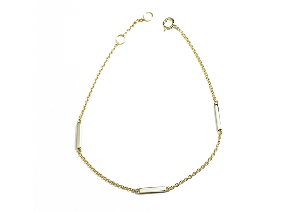 Gold-Dipped Mini Bar Chain Bracelet 7 inch