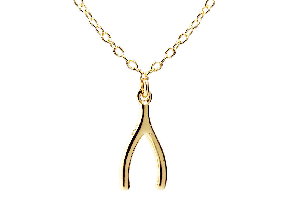 Rosy Mini Wishbone Necklace
