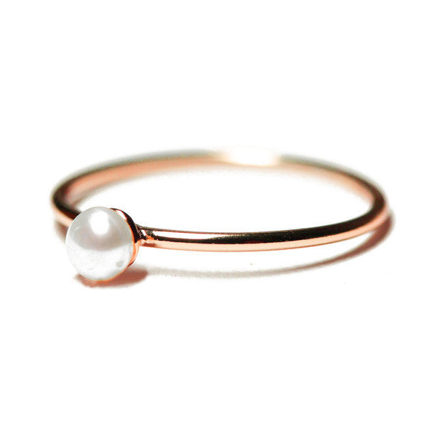 "Frosty" Rose Gold-Dipped Mini Pearl Ring