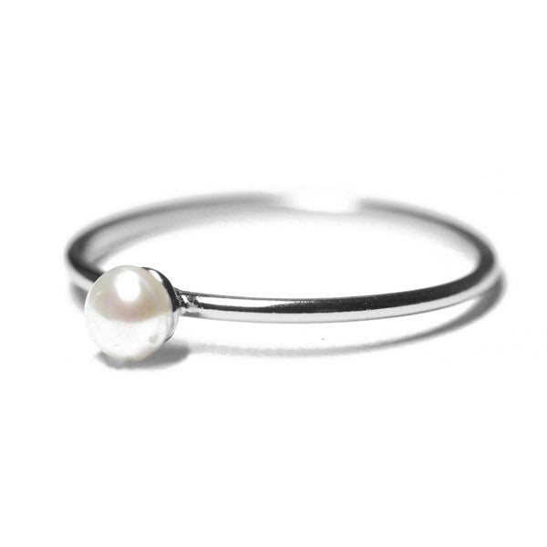 "Frosty" Sterling Silver Mini Pearl Ring