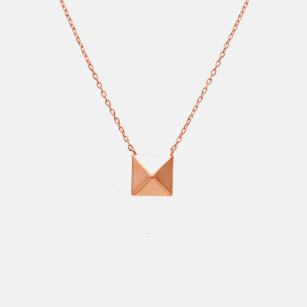 Rosy Pyramid Stud Necklace