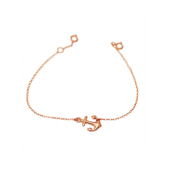 Rosy Anchor Charm Bracelet